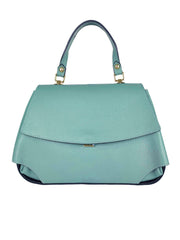 Selma - Hammered Leather Handbag with Shaped Flap