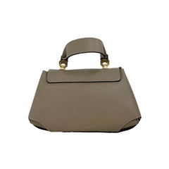Selmina Mini - Borsa a Mano in Pelle Martellata con Patta Sagomata