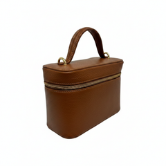 Beatrice - Borsa Beauty a Mano in Vera Pelle Martellata Made in Italy