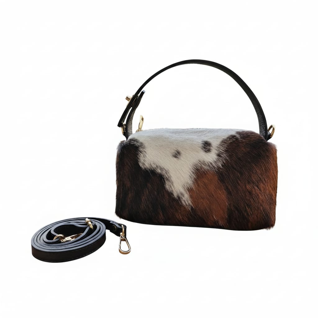 Susy - Borsa a Spalla e Tracolla Donna in Cavallino con Dettagli in Pelle