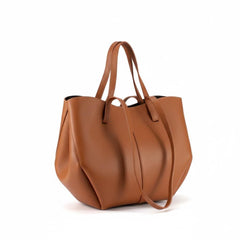 Vera - Double-Shaped Genuine Leather Shoulder Shopping Bag