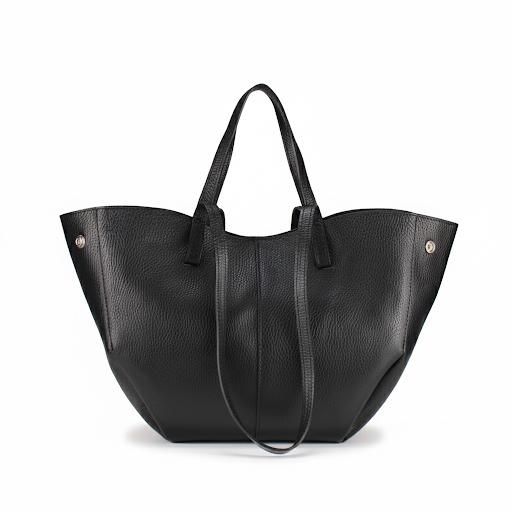 Vera - Double-Shaped Genuine Leather Shoulder Shopping Bag