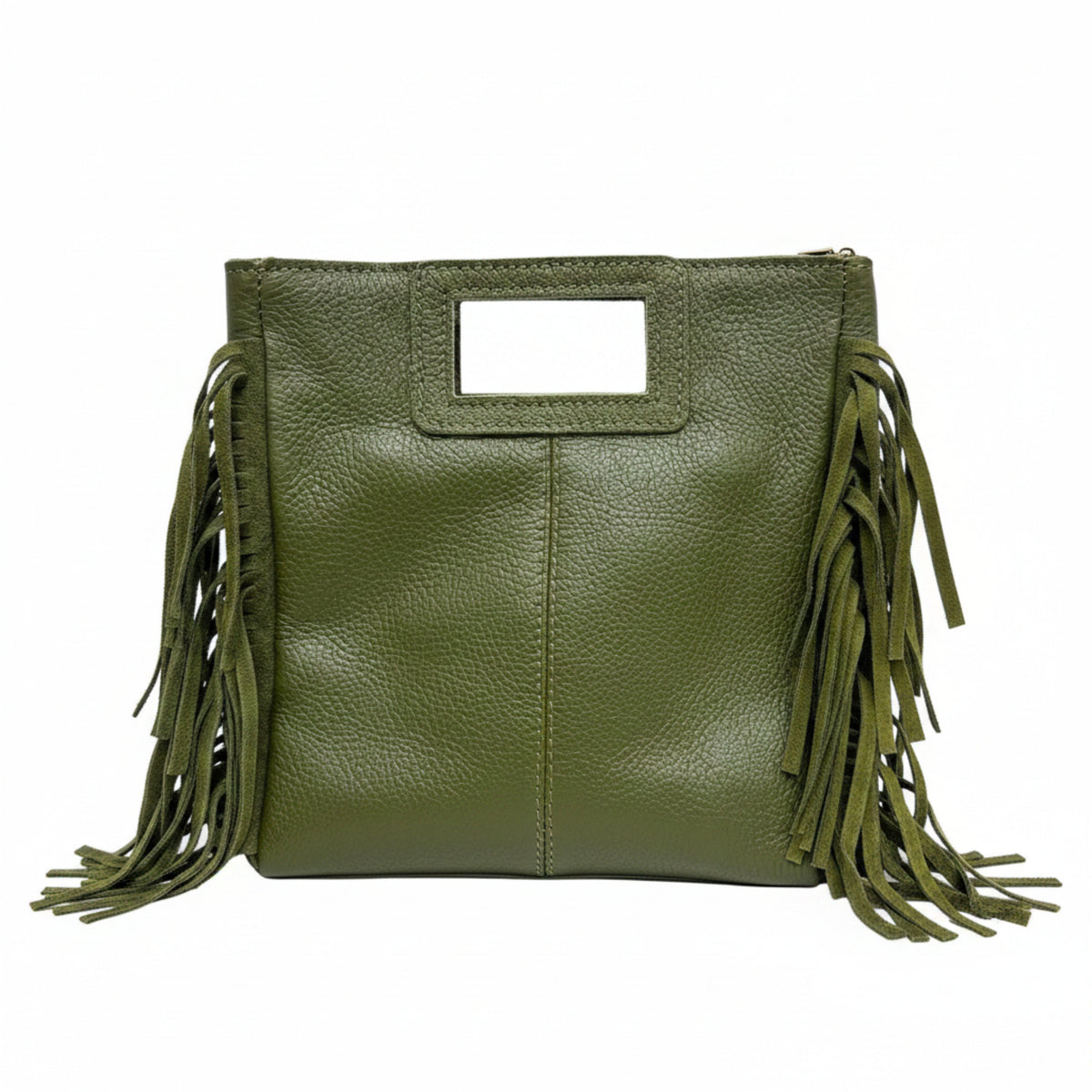 Zoe - Borsa a Mano in Vera Pelle con Frange e Tracolla Regolabile – Made in Italy