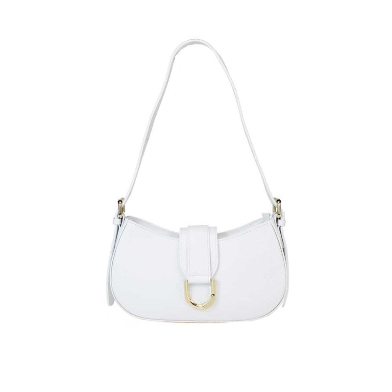 Rita - Leather Shoulder Bag with Front Buckle