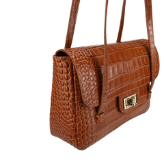 Isa - Borsa in Vera Pelle Lucida Stampa Cocco Made in Italy
