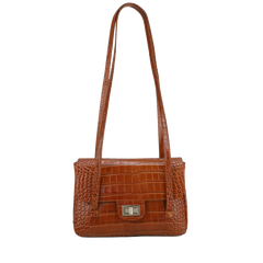 Isa - Borsa in Vera Pelle Lucida Stampa Cocco Made in Italy