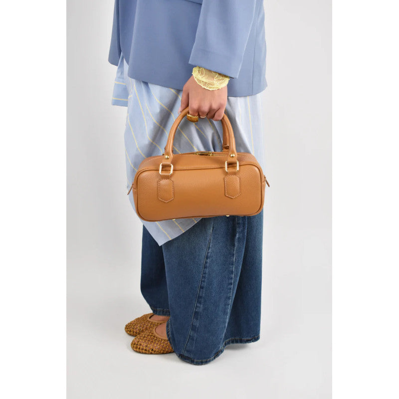 Edna - Mini Bag Rettangolare in Pelle con Doppio Manico