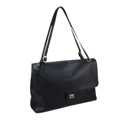 Fiona Pelle Maxi - Borsa a Patta in Vera Pelle Martellata con Tracolla Regolabile