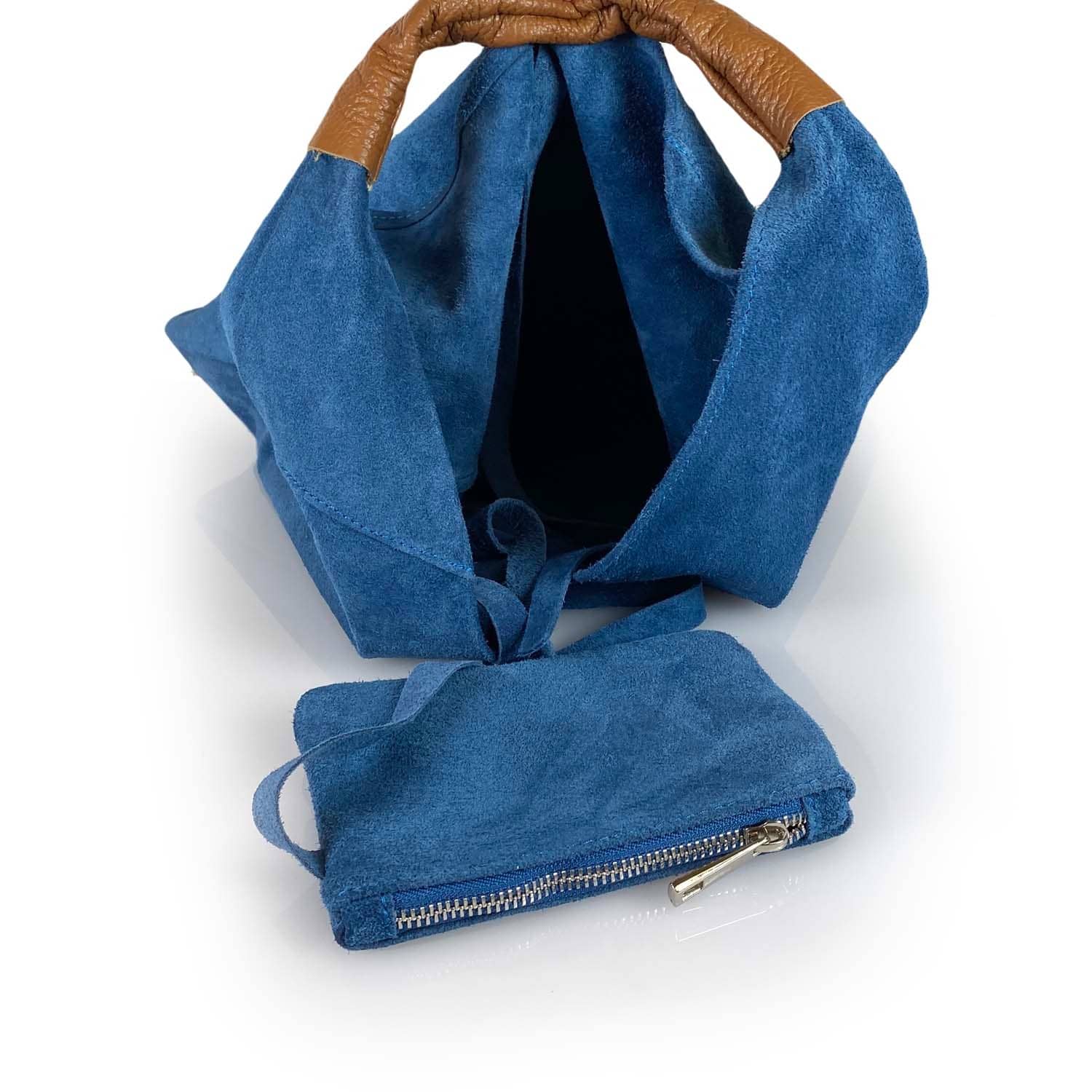 Martina - Hobo Shoulder Bag in Suede Leather