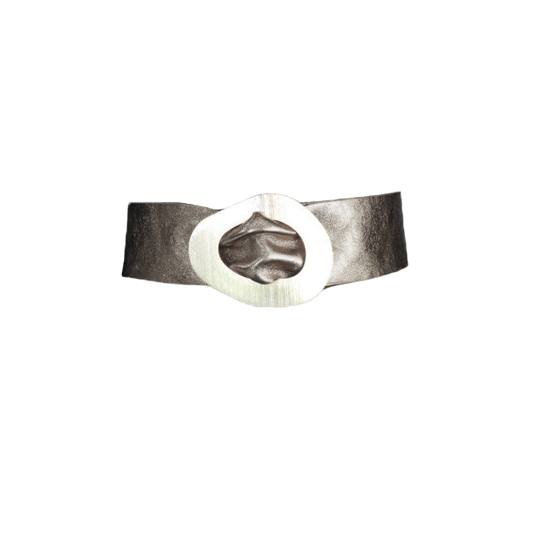 Miya - Laminated Leather Belt with Oval Buckle