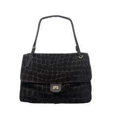 Fiona Camoscio Maxi - Borsa a Patta in Pelle Camoscio con Tracolla Regolabile