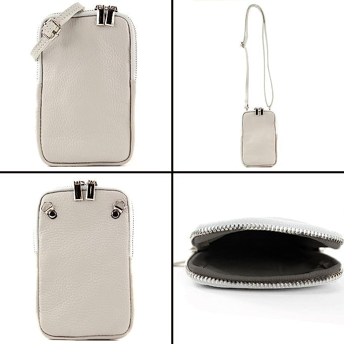Stella - Leather mobile phone holder with shoulder strap