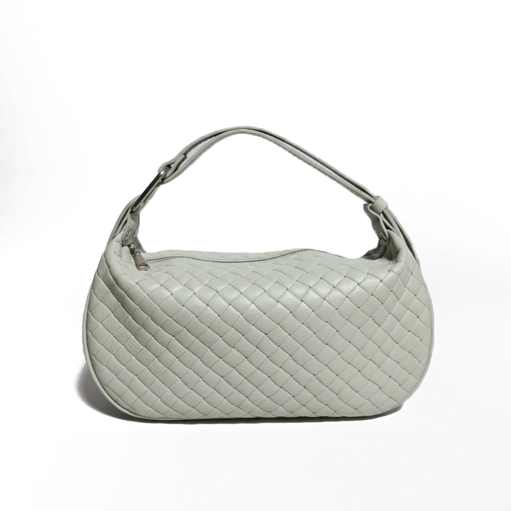Sella - Women's Half-Moon Bag in Genuine Woven Leather Made in Italy