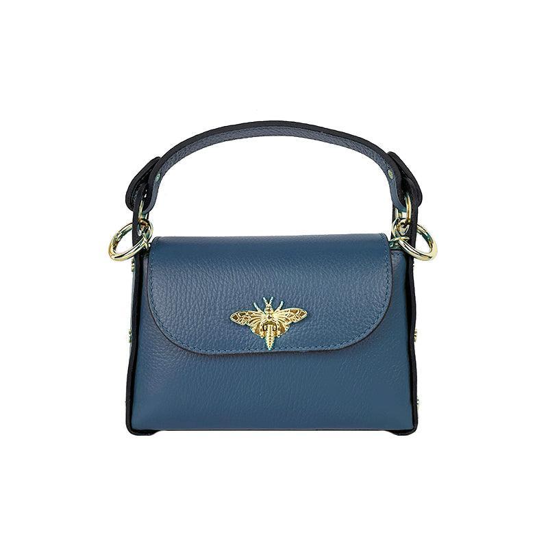 Kora Mini Borsa in Pelle con Ape Indaco