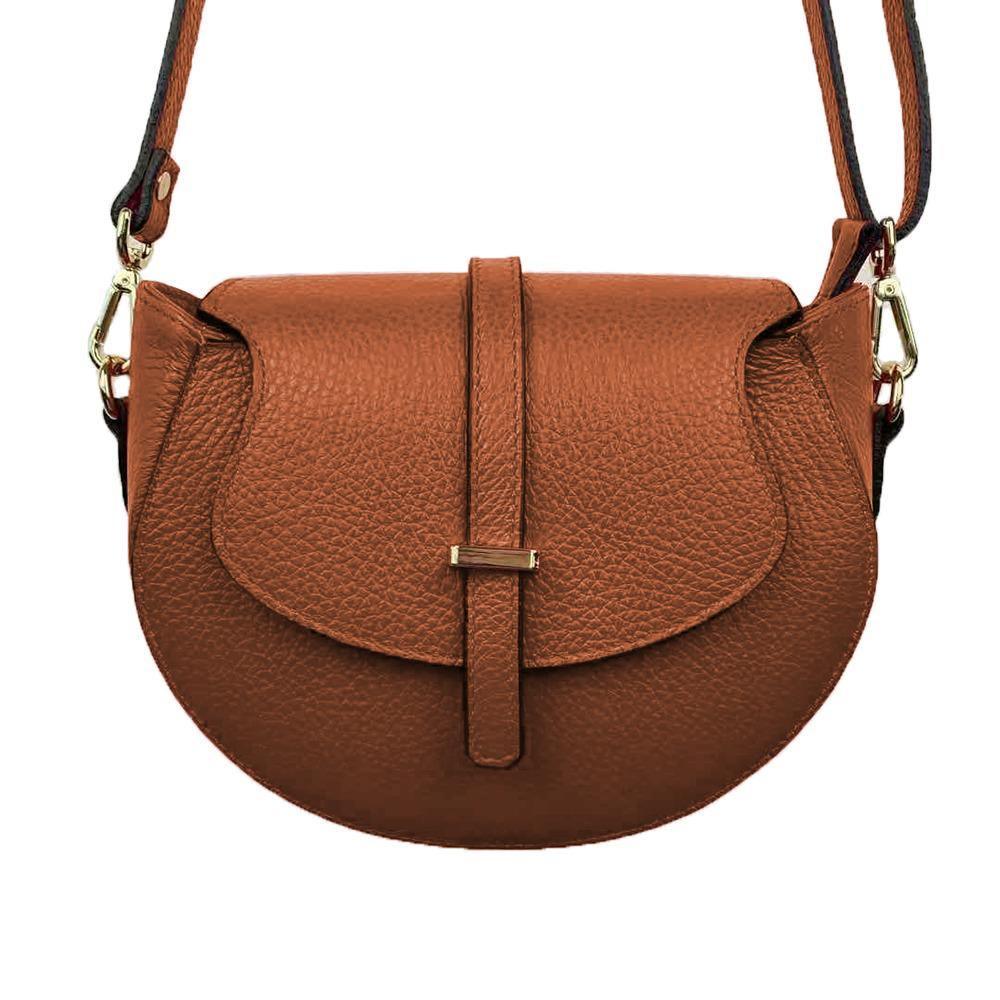 Borsa A Tracolla Donna A Mezzaluna In Pelle Vegana - Pochette Hobo Con Cerniera E Tracolla Regolabile